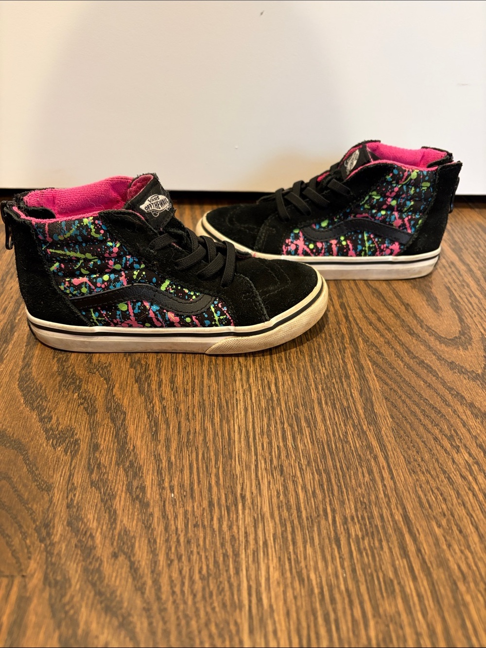 Vans Black Splatter SK8 Hi-Zip Kid/toddler Sneakers size 10